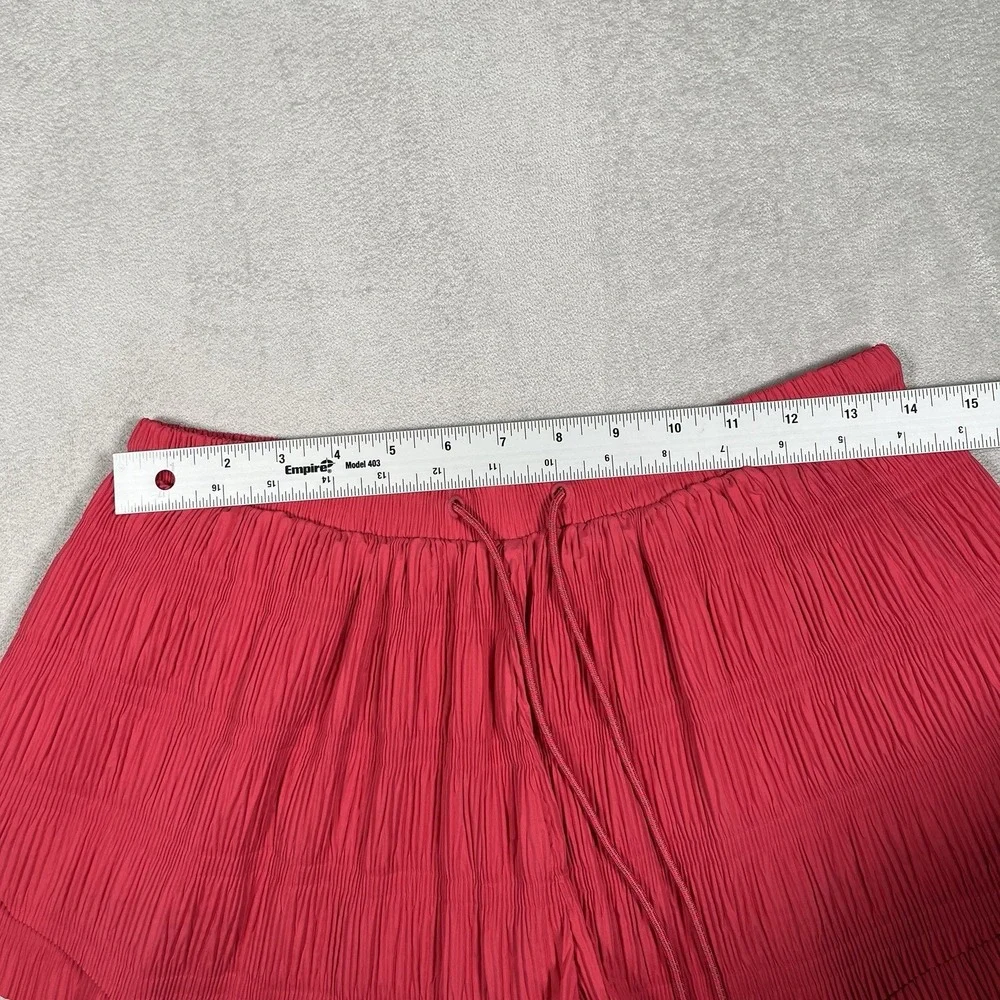 Free People‎ Movement Shirr Enough Shorts Women's M Pink/Black Drawstring Lined